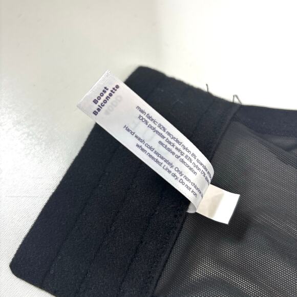 Cacique Boost Balconette Black Underwire Embroidered Rose 40DD - Picture 6 of 8